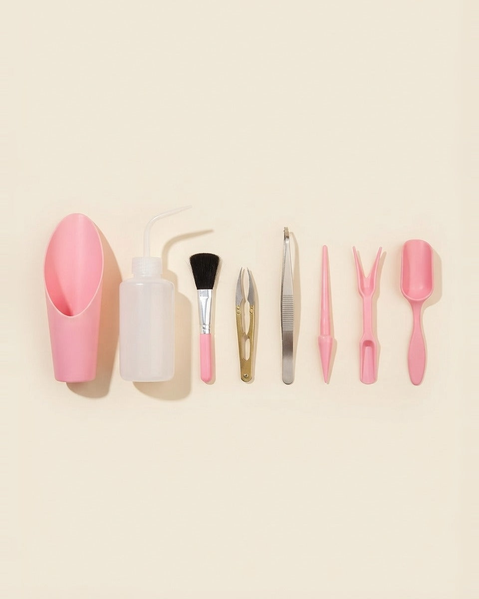 Seedling Tool Set 8 Pieces Pink طقم تشتيل 8 قطع وردي