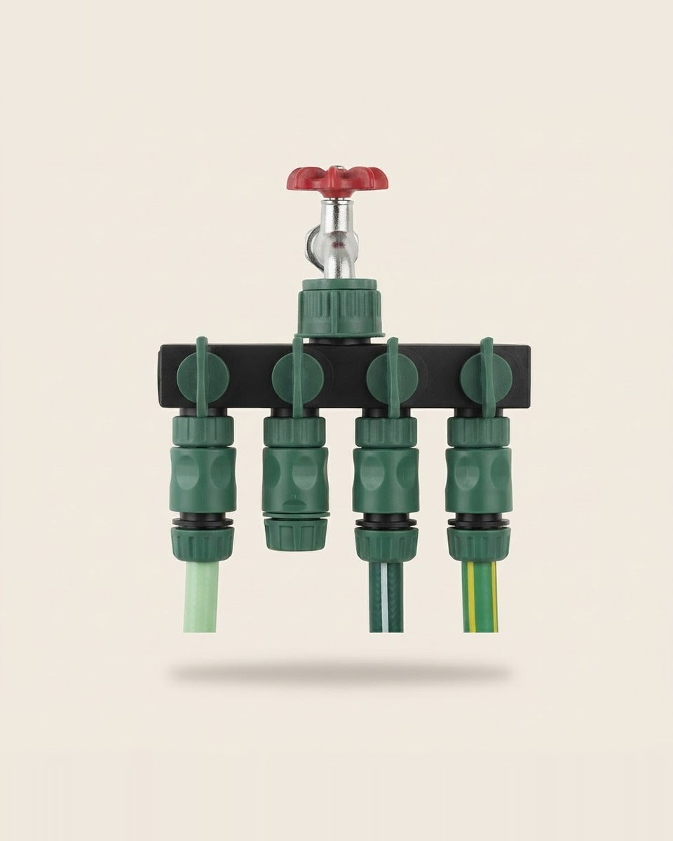 4-Way Garden Hose Splitter موزع حديقة 4 رؤوس