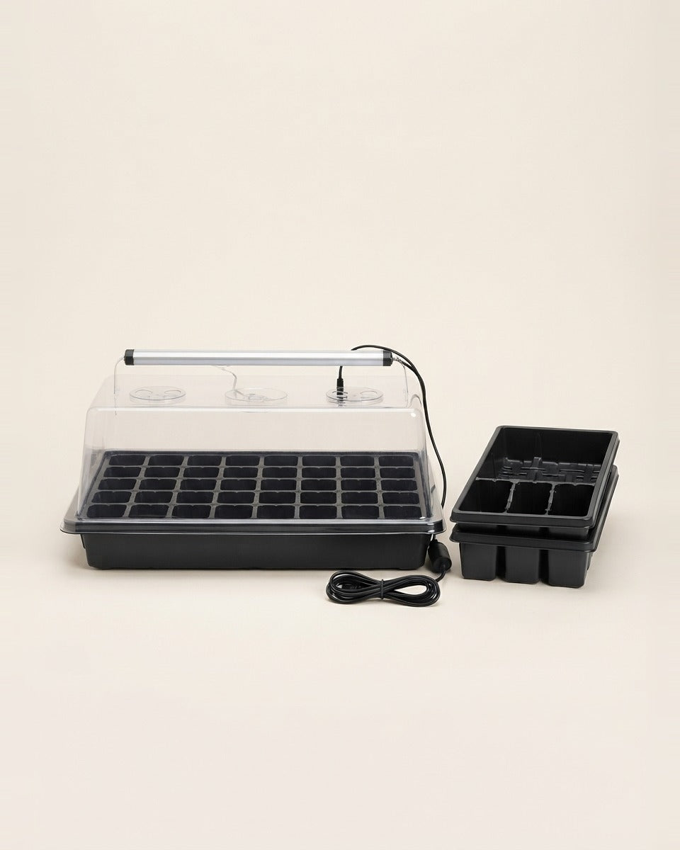 Seedling Tray 72 Cells 3 Pieces with Grow Light صينية تشتيل 72 عين 3 قطع مع إضاءة لنمو الشتلات