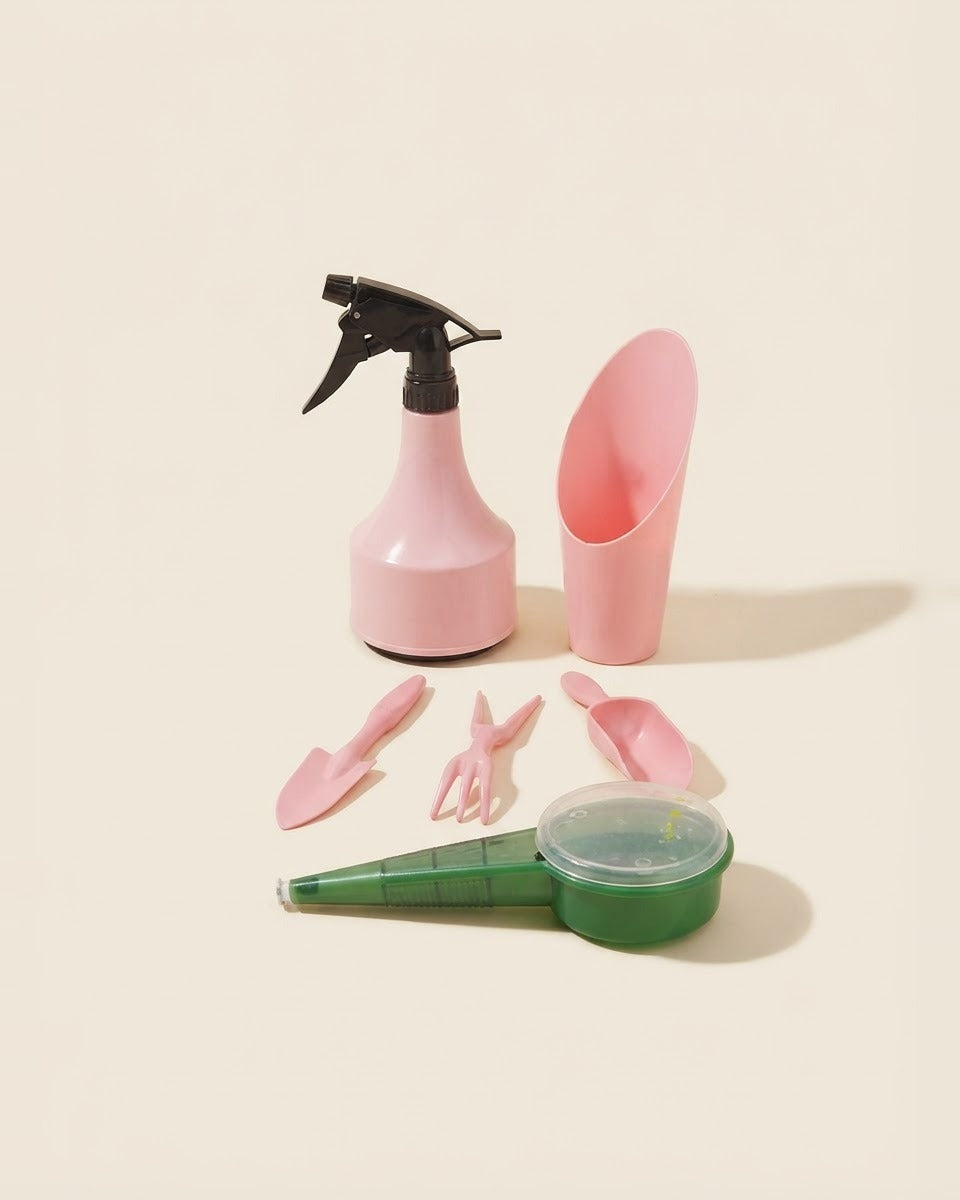 Seedling Tool Set 6 Pieces Pink طقم تشتيل 6 قطع وردي
