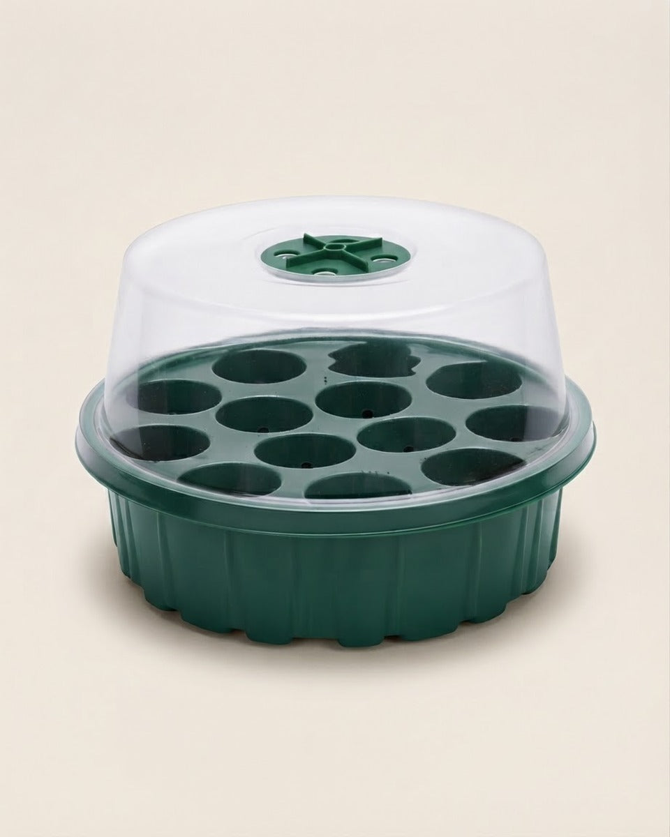 Round Seedling Tray 13 Cells with Humidity Vent صينية تشتيل دائرية 13 عين مع فتحة تهوية للرطوبة
