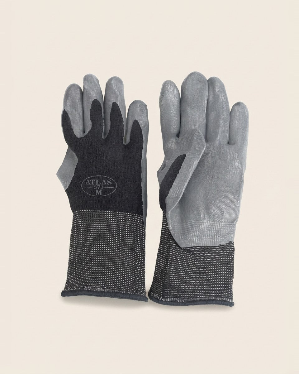 Atlas Unisex Indoor/Outdoor Dipped Gloves Black/Gray M 1 Pair قفازات
