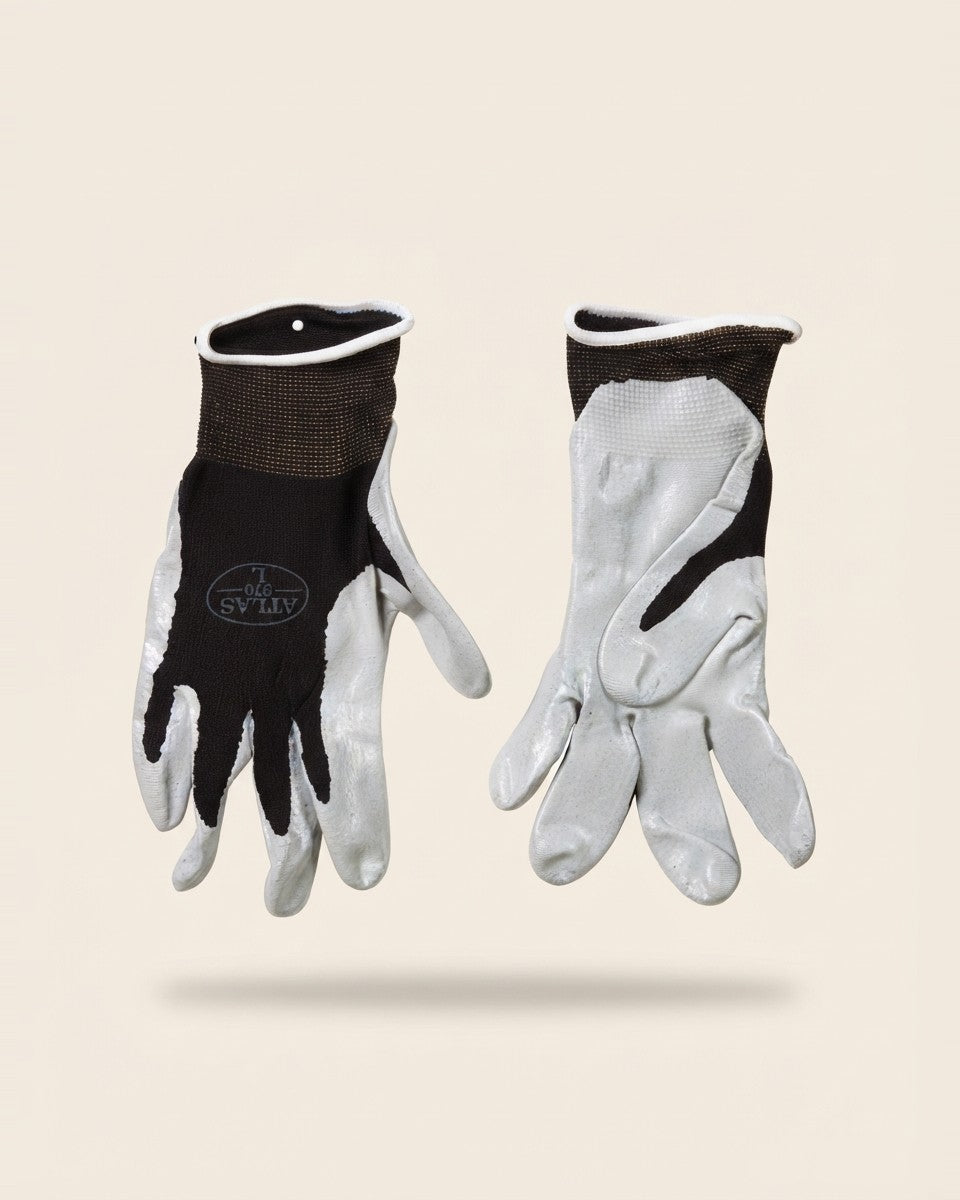 Atlas Unisex Indoor/Outdoor Dipped Gloves Black/Gray Xl 1 Pair قفازات