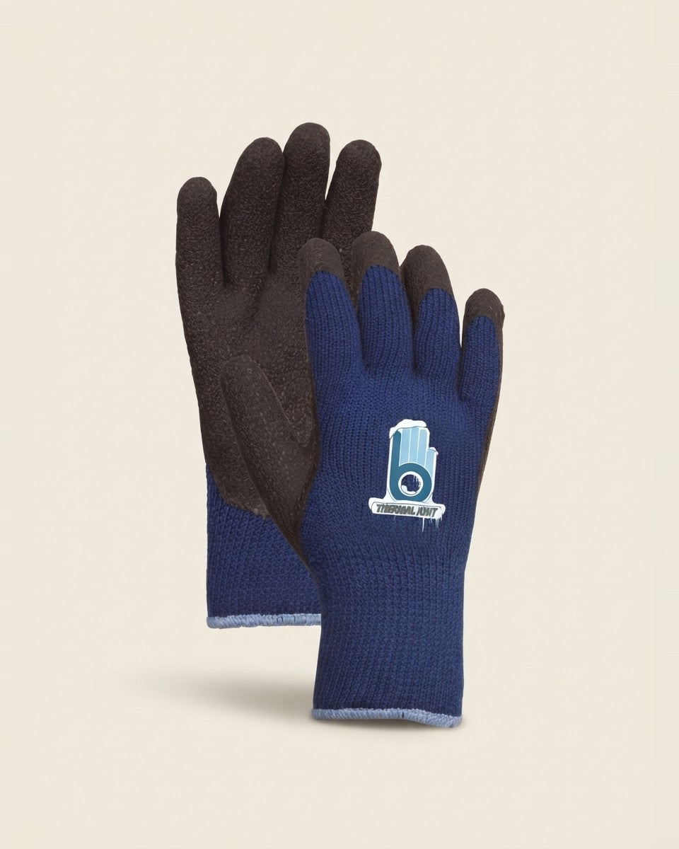 Palm-Dipped Thermal Work Gloves Black/Blue S 1 Pair قفازات