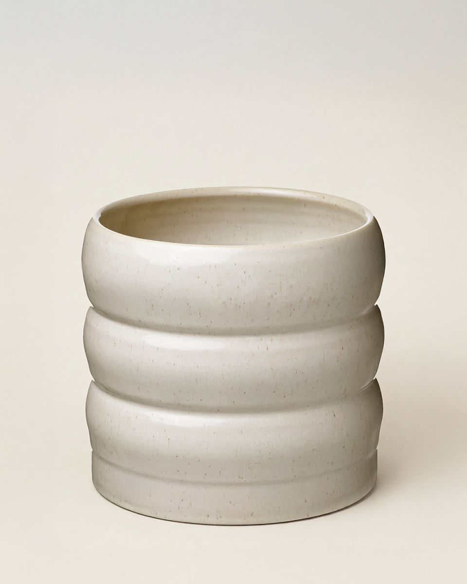 Dune Ceramic Planter – Beige (19cm)