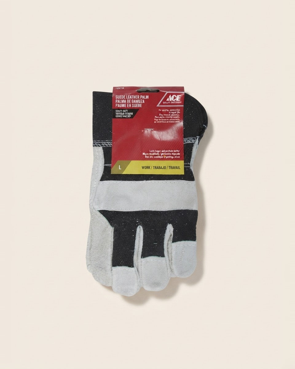 Canvas Split Cowhide Work Gloves L قفازات