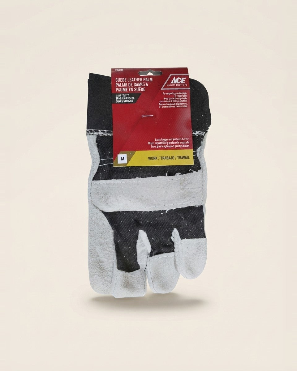 Canvas Split Cowhide Work Gloves M قفازات