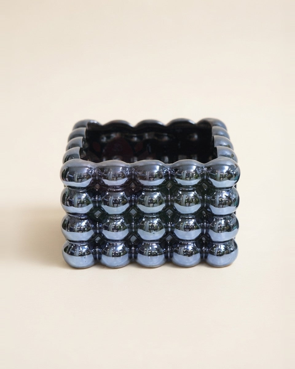 Ceramic Sqaure Blue Pot