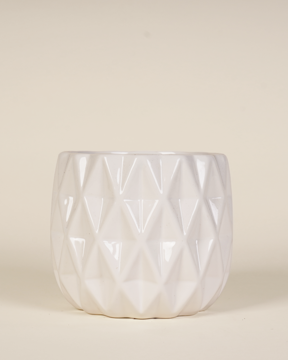Ceramic Pot - Dolomite White Quartz (12 cm)