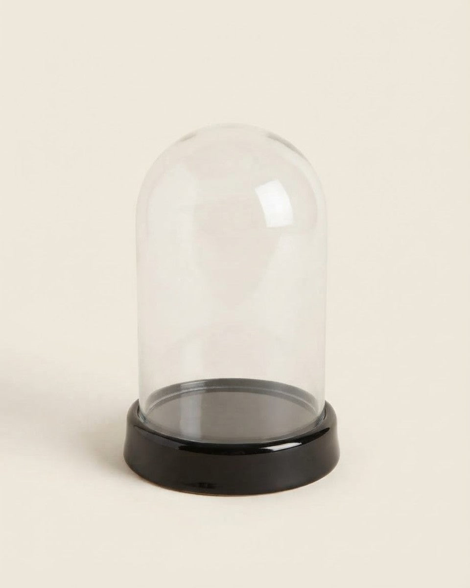 Glass Dome With Black Base