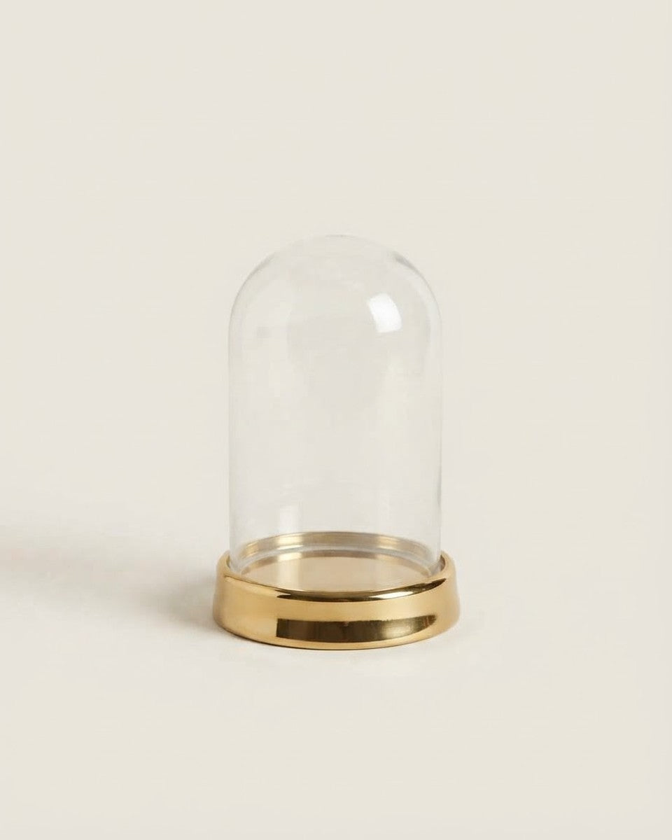 Glass Dome With Golden Base