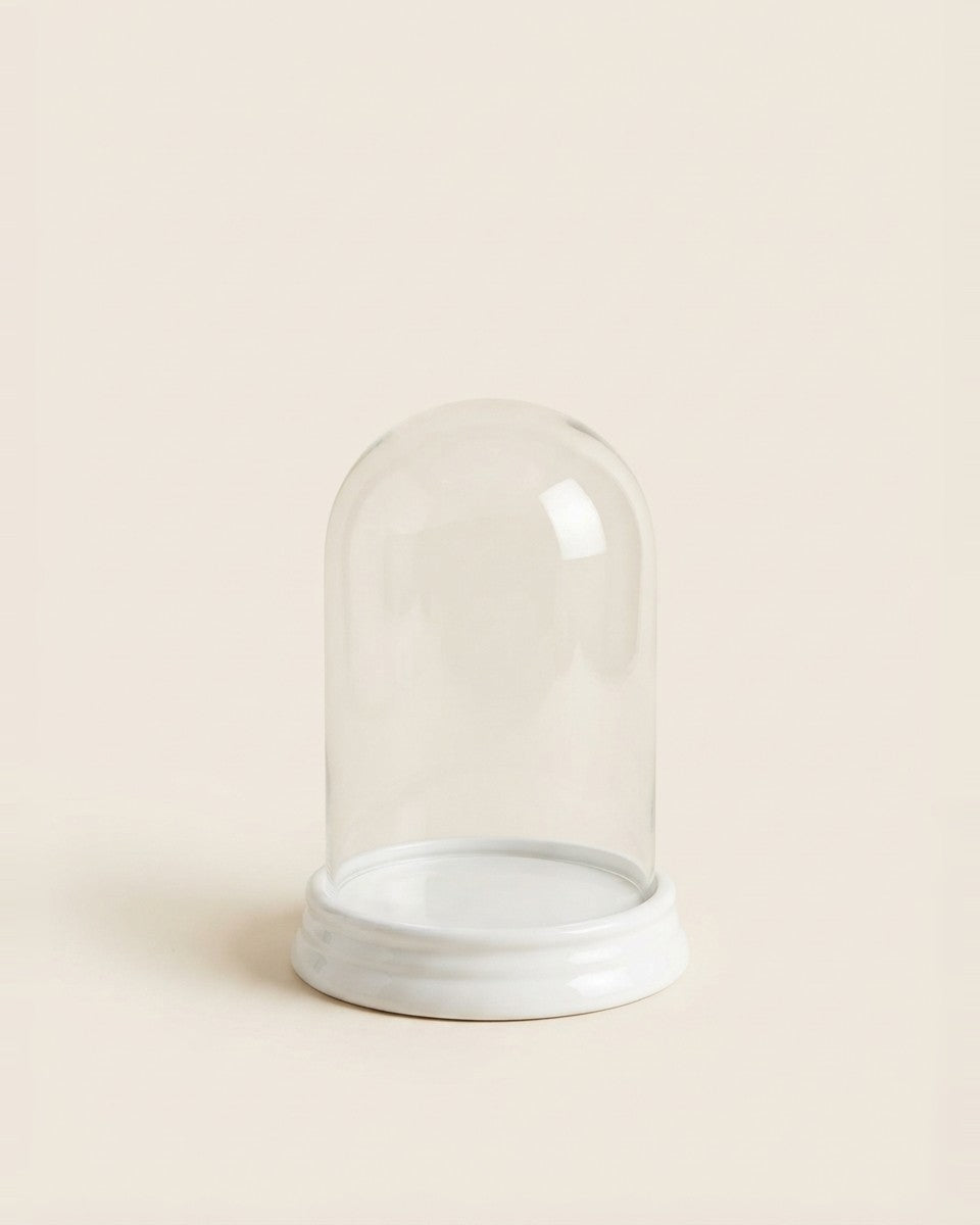 Glass Dome With White Base