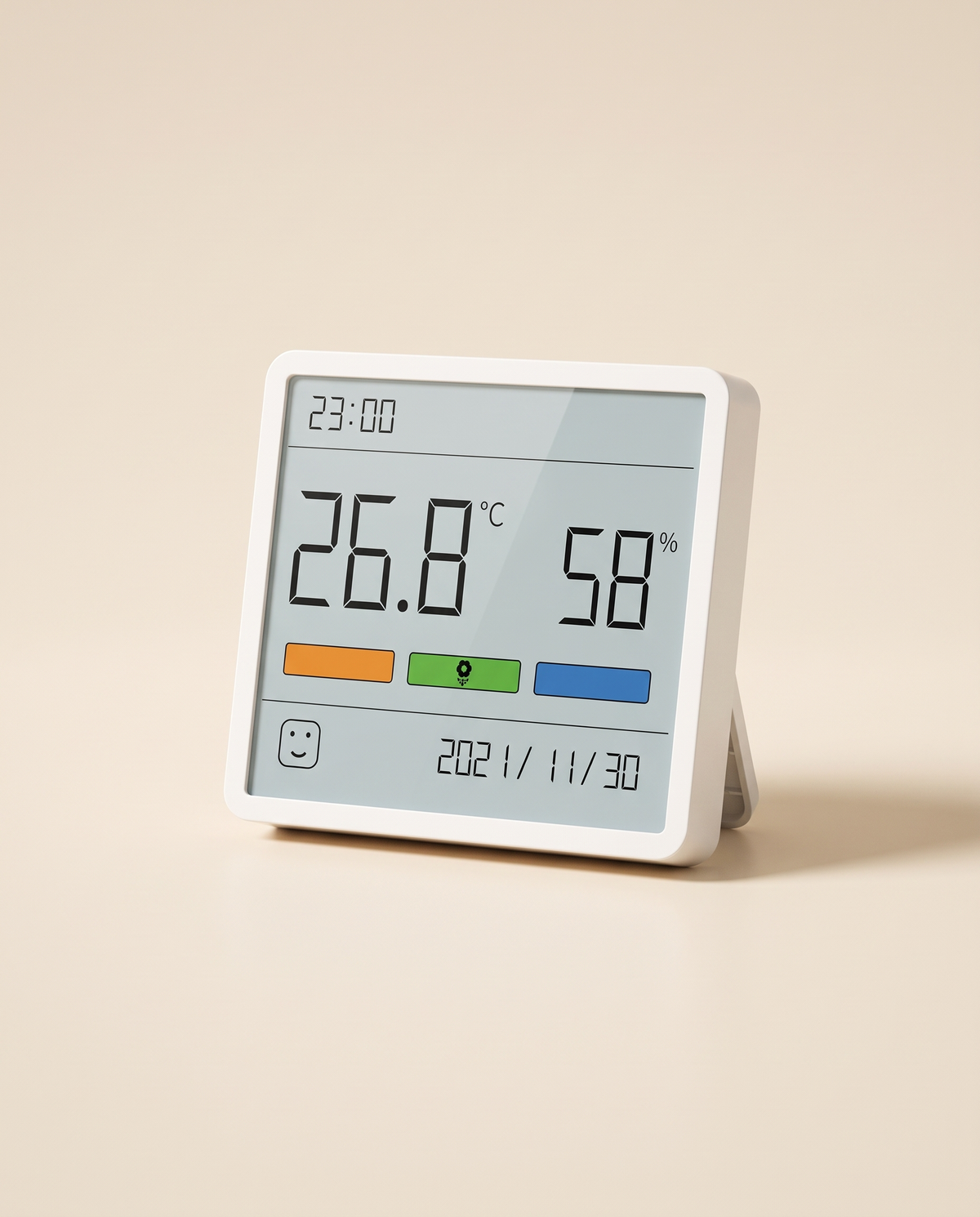 Desktop digital thermometer hygrometer and clock