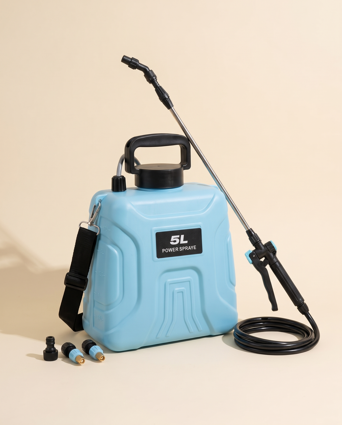 5L electric backpack sprayer with telescopic lance and nozzles