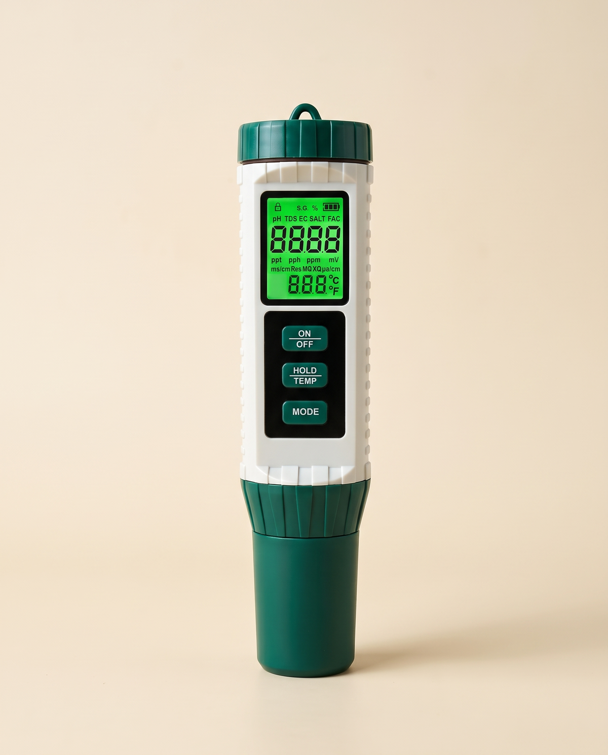 10-in-1 digital water analyser pen with backlit display