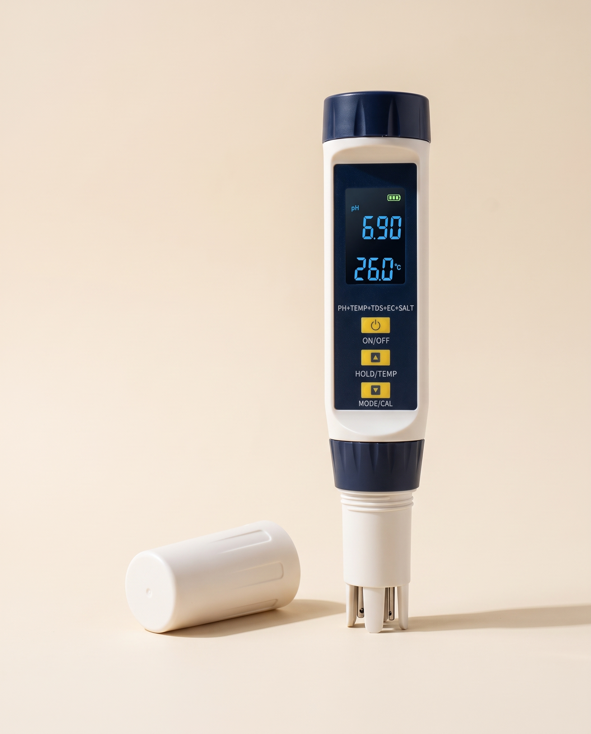 5-in-1 water test pen with sleeve removed showing probe