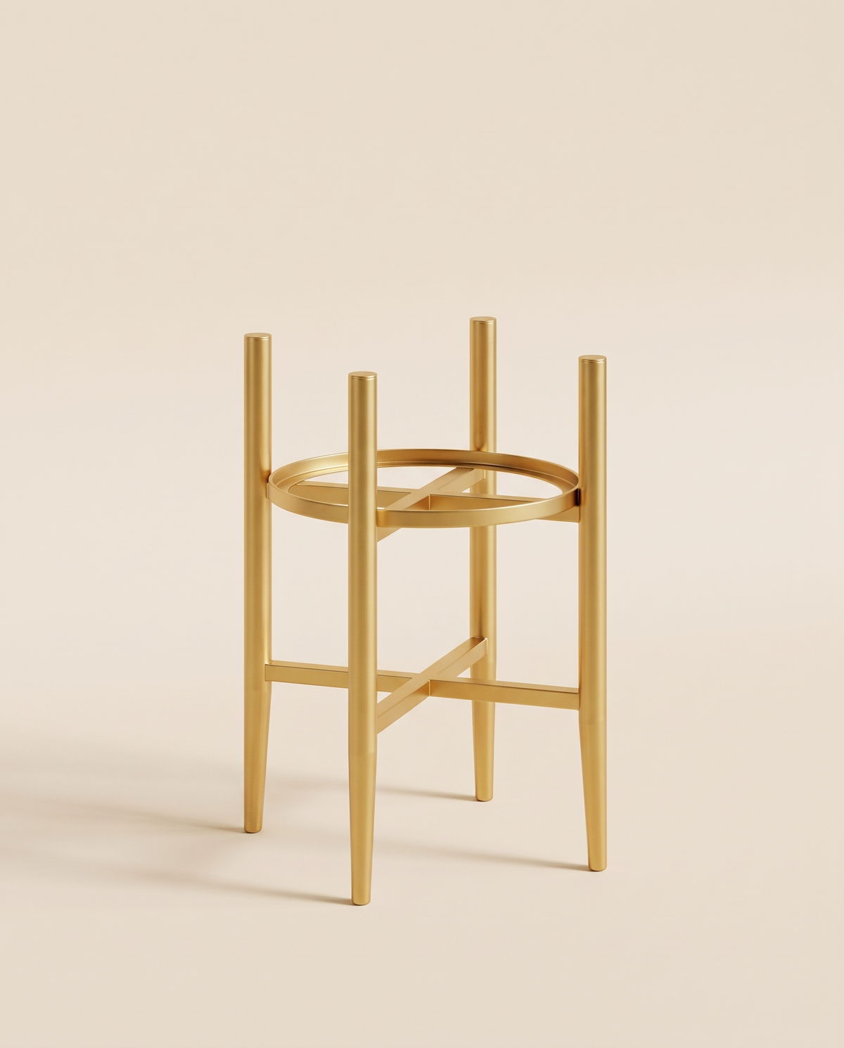 Golden adjustable plant stand