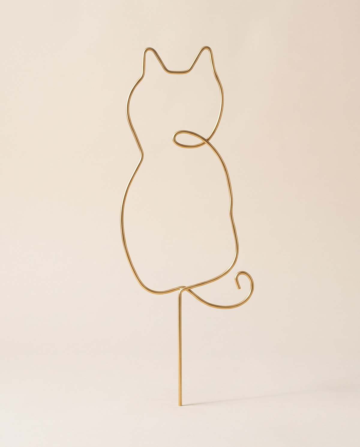 Brass cat plant trellis