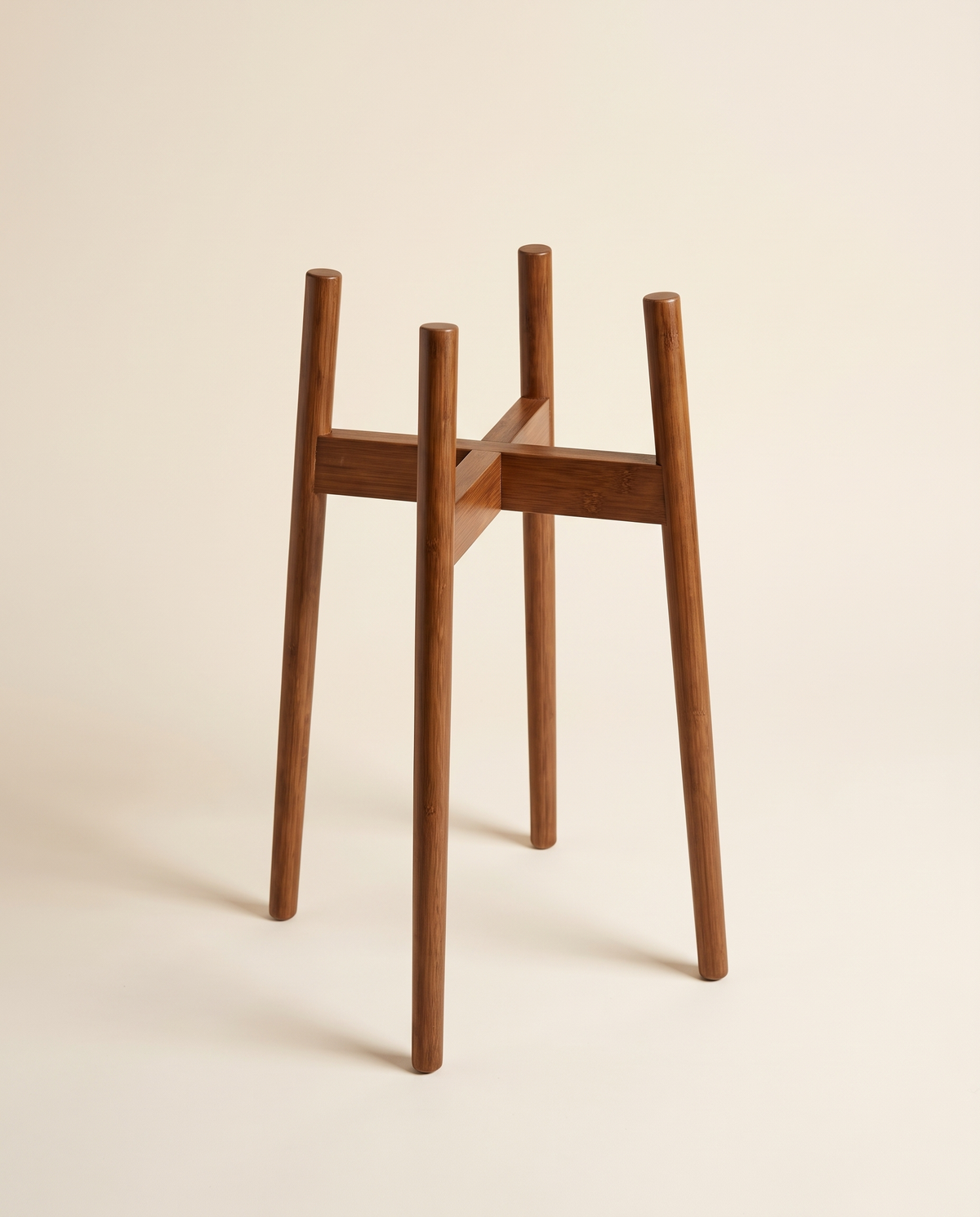 Walnut bamboo cross plant stand