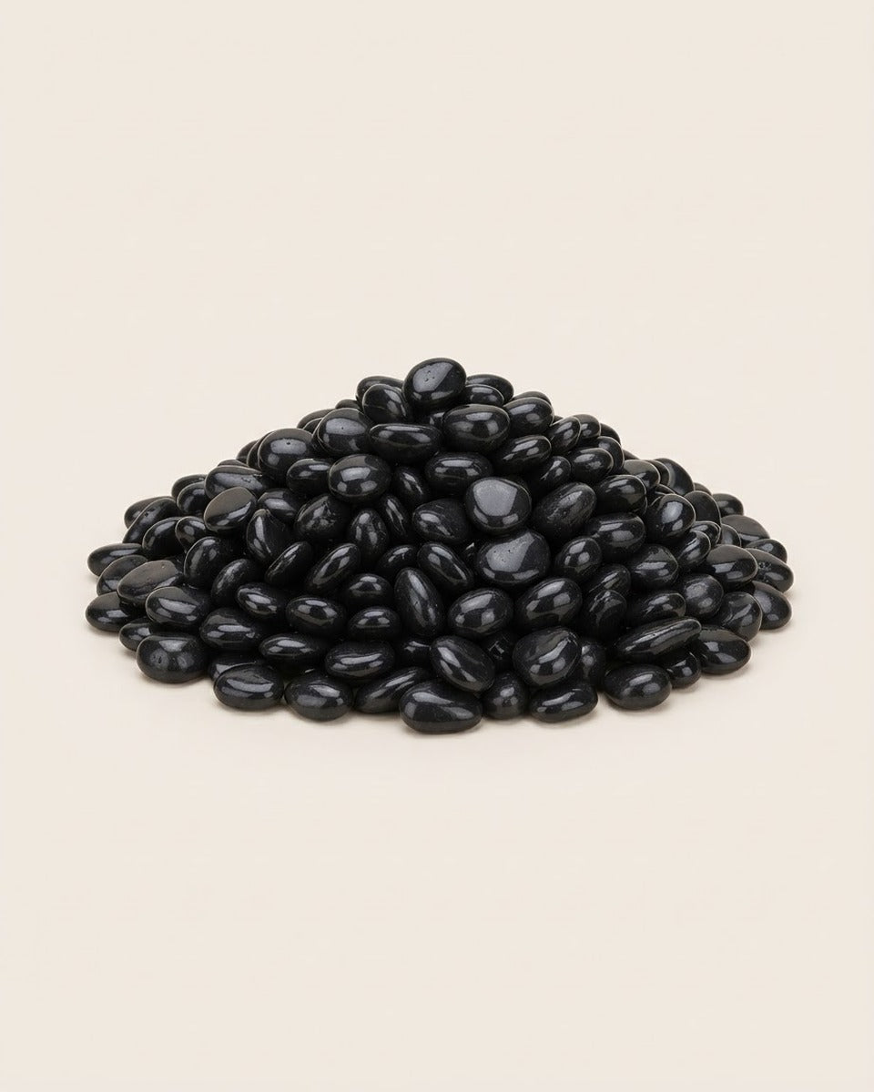 Polished Black Decorative Stones 2.3 kg حصى أسود مصقول