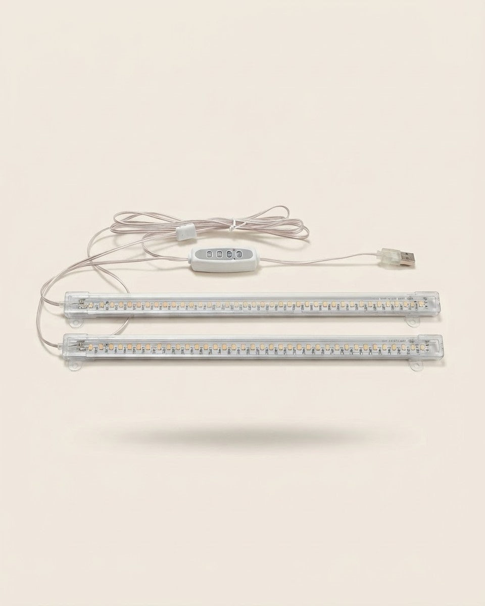 LED grow light bars, 2 x 30 cm with timer