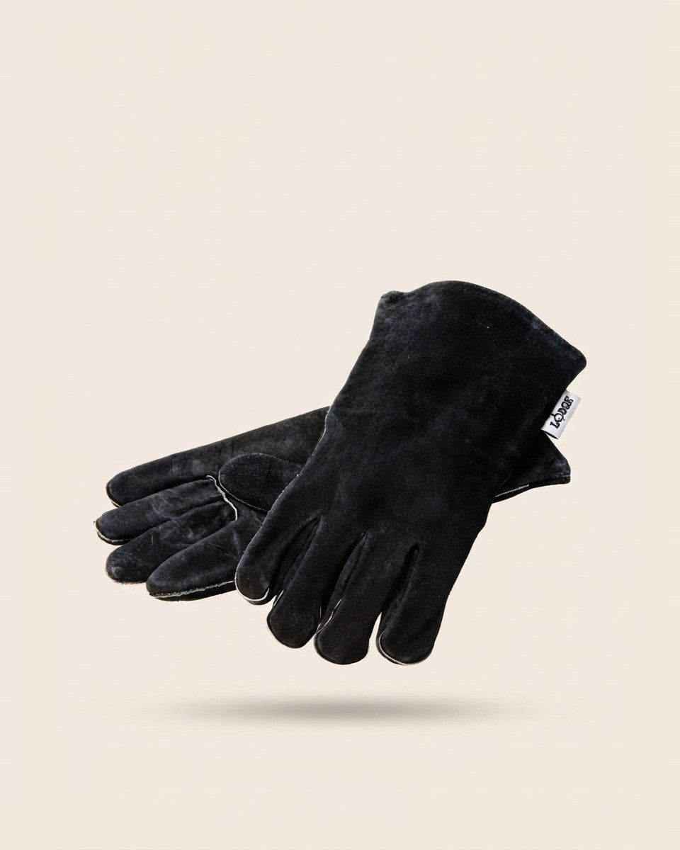 Lodge, Leather Gloves, Black قفازات