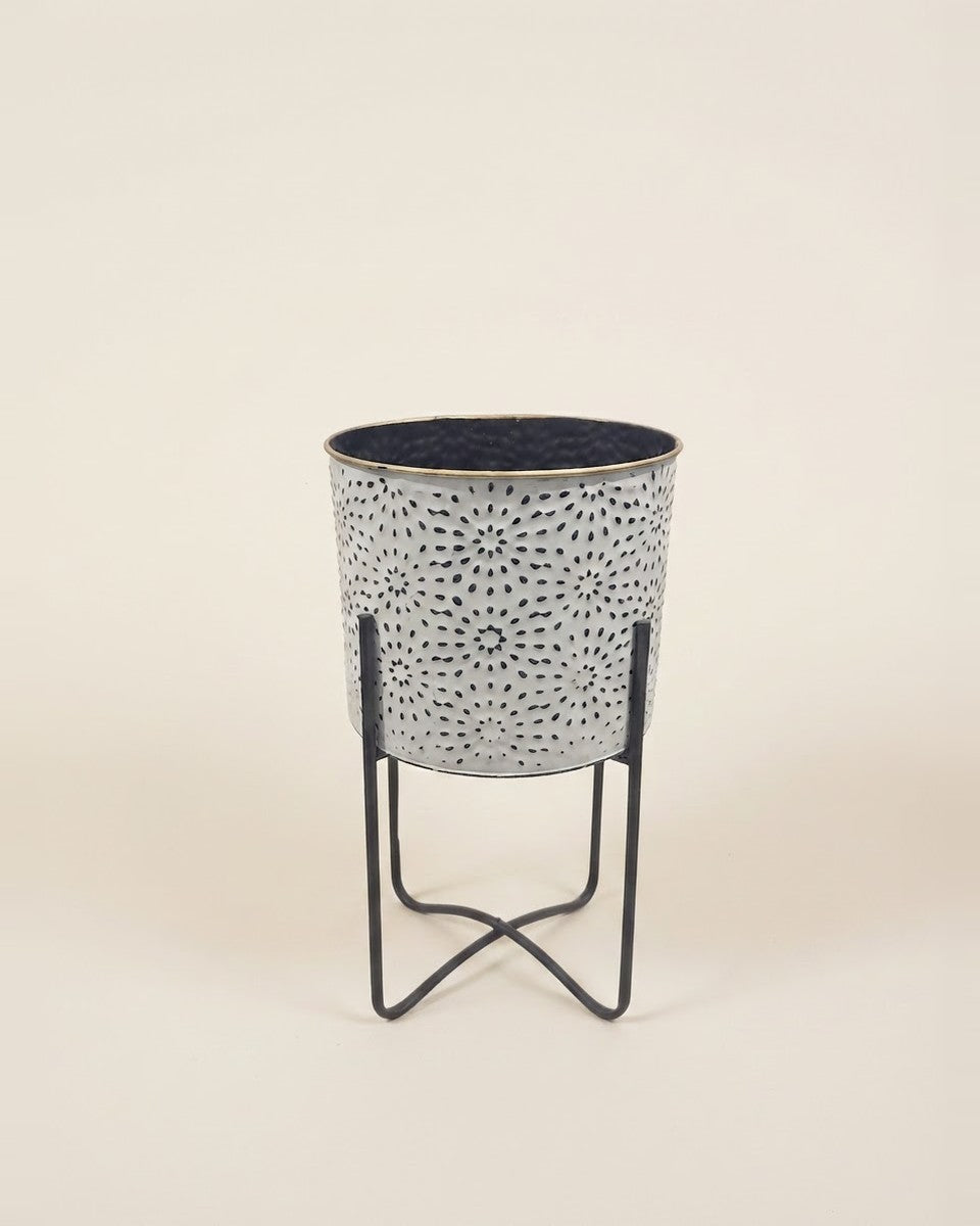 Metal ROUND POT GRAY