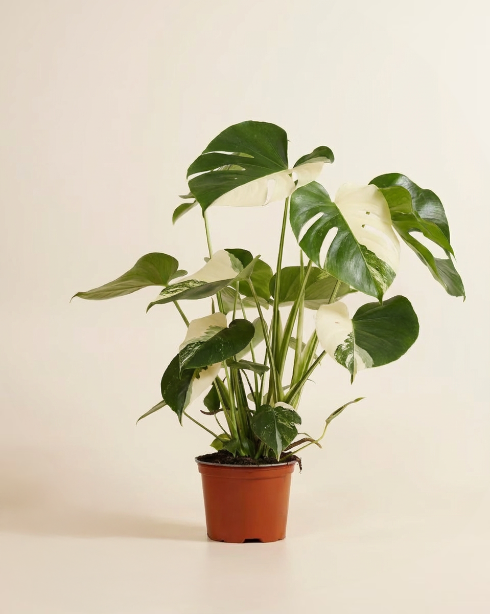 Monstera "Half Moon" Variegated مونستيرا مبرقشة