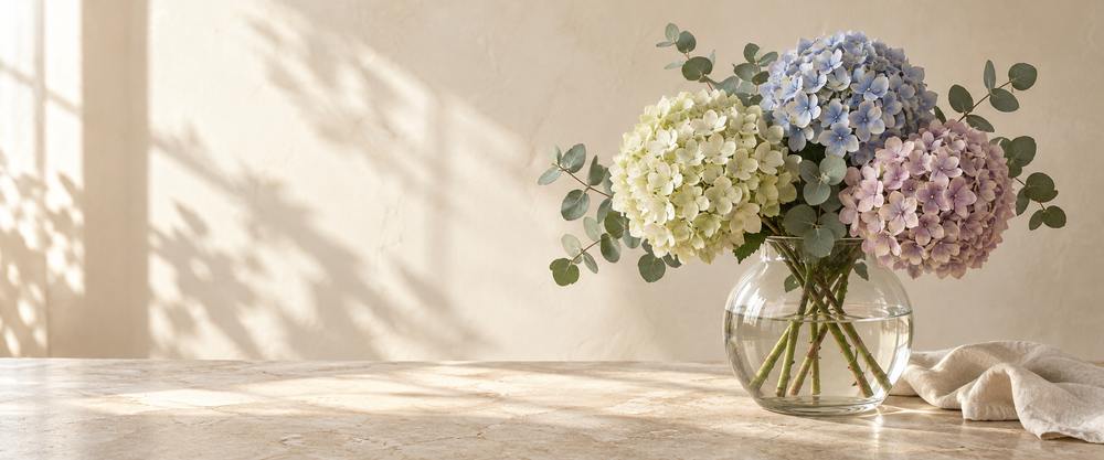 Flowers for Home Décor in a warm sunlit indoor scene