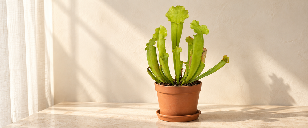 sarracenia collection hero in warm natural sunlight