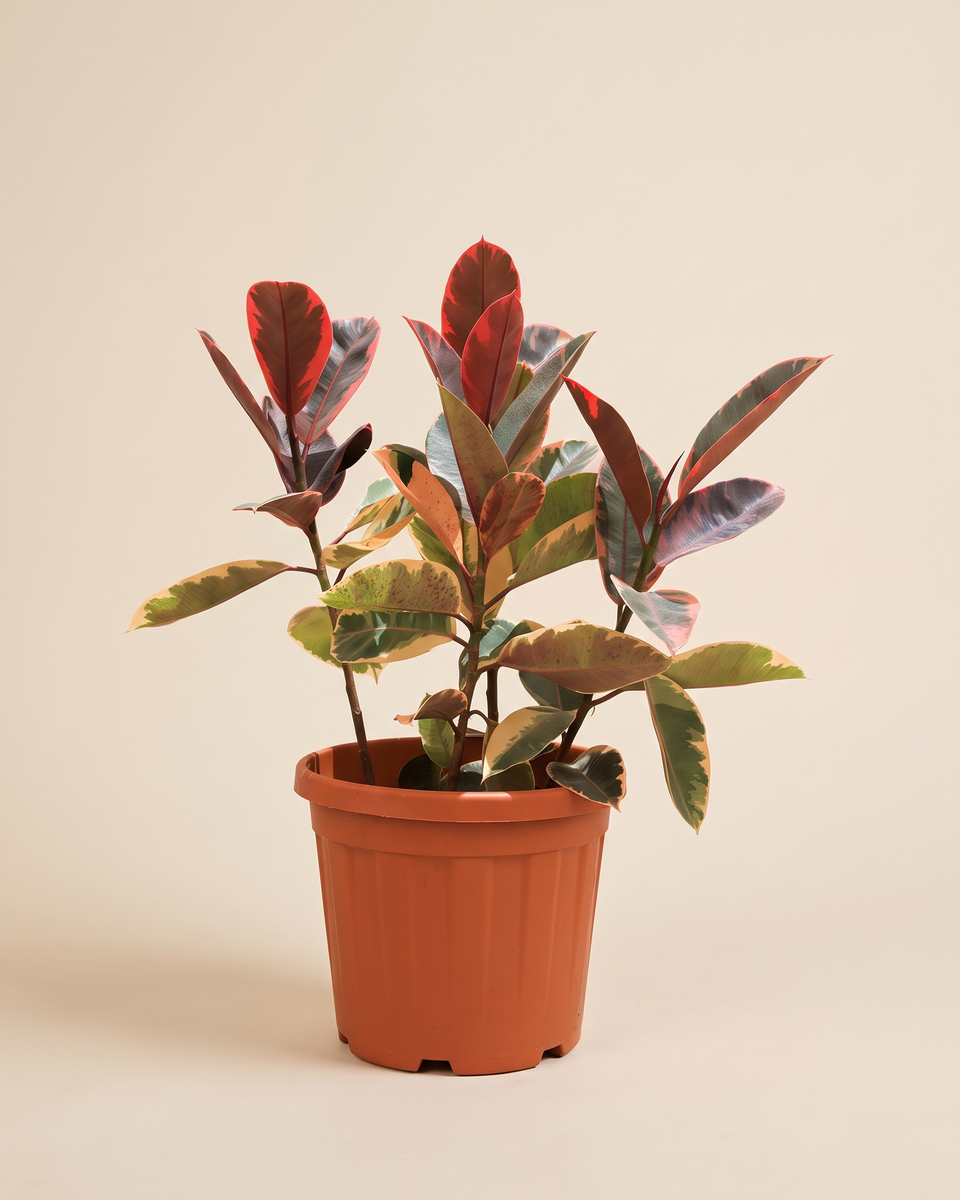 Ficus Elastica Rubrum Multi Branches H 50 cm-80 cm فيكس مطاط