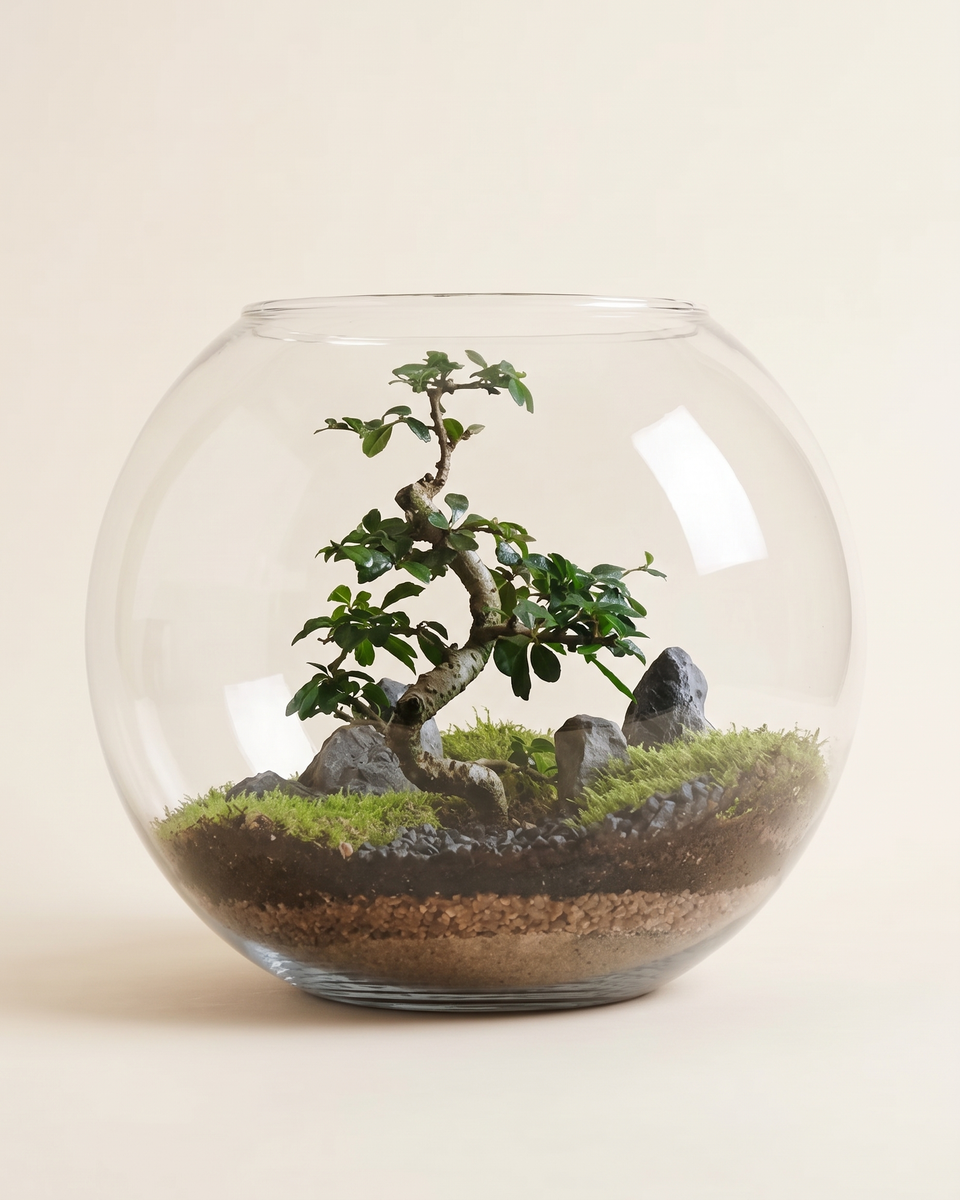 Terrarium Bonsai Glass Bowl تيراريوم بونساي