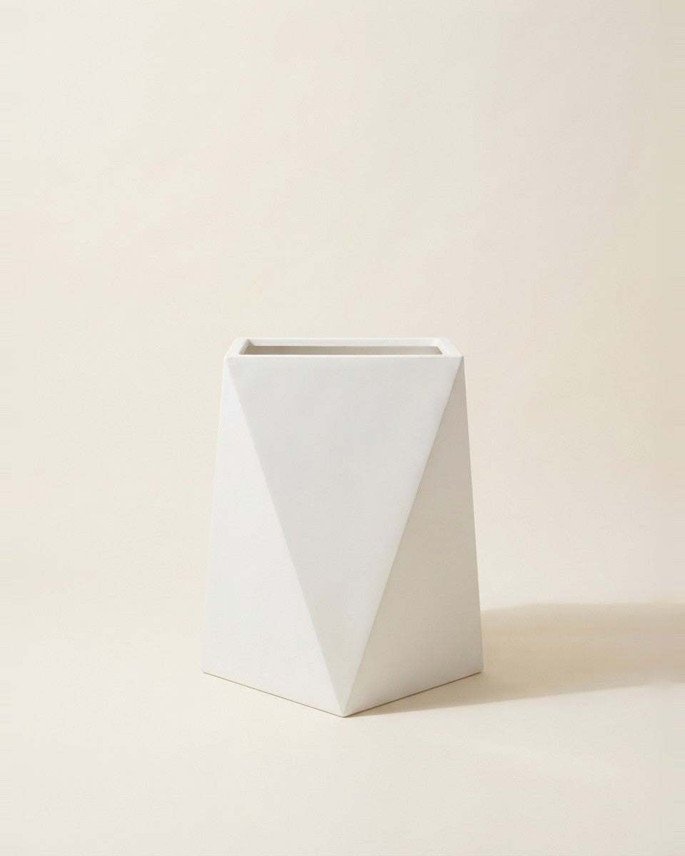 Neo-White-Fiber Glass Planter 40*40*60 حوض نباتات