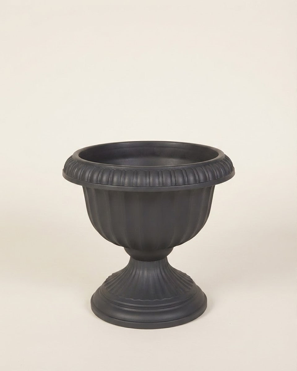 Novelty 11 In. H X 12 In. W X 12 In. D X 12 In. D Resin Grecian Urn Urn Planter Black حوض نباتات
