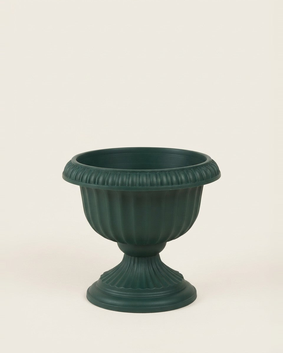 Novelty 14.5 In. H X 18 In. W X 18 In. D X 18 In. D Resin Grecian Urn Urn Planter Black حوض نباتات