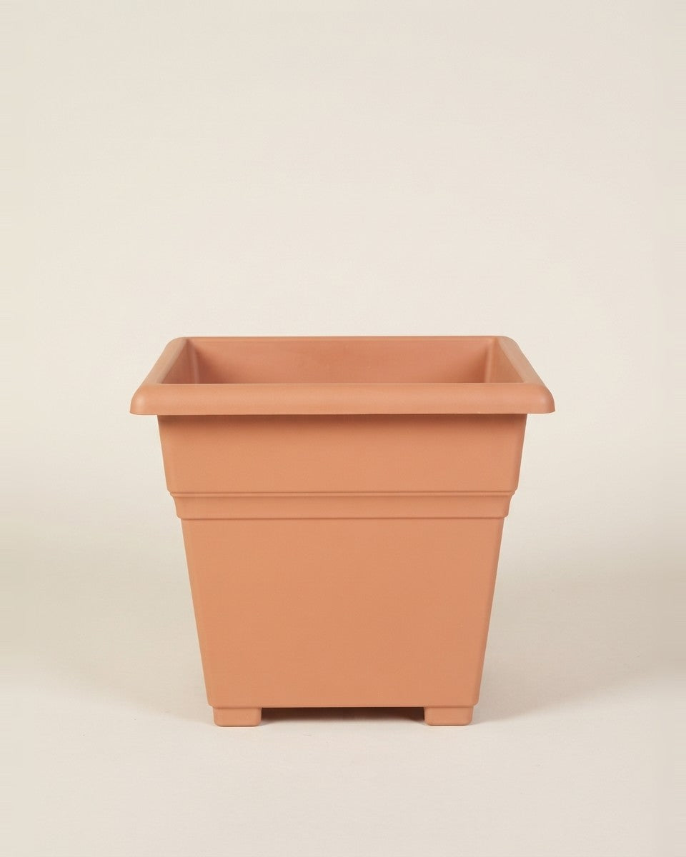Novelty 15 In. H X 18 In. W X 18 In. D Plastic Countryside Patio Planter Terracotta حوض