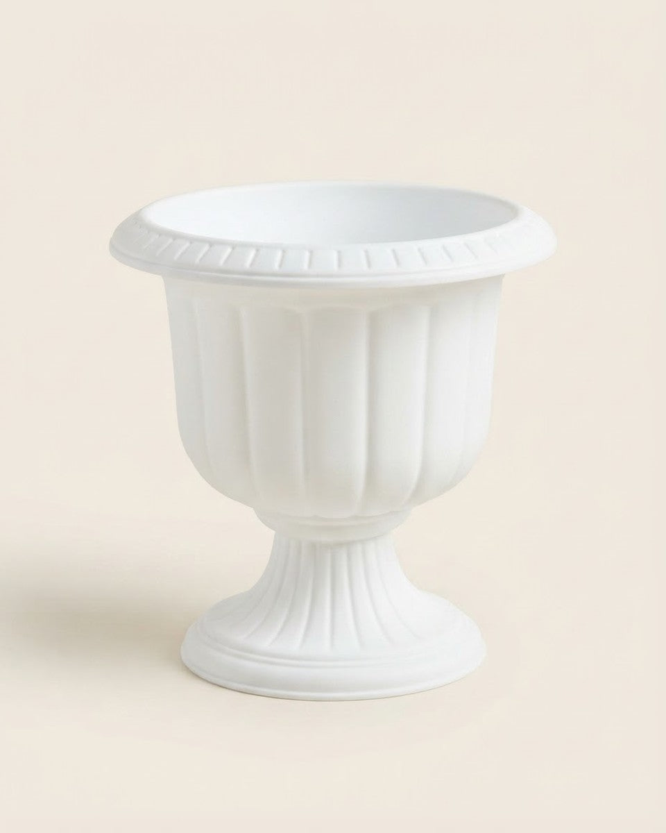 Novelty 19 In. H X 19 In. W X 19 In. D X 19 In. D Resin Classic Urn Urn Planter White حوض نباتات