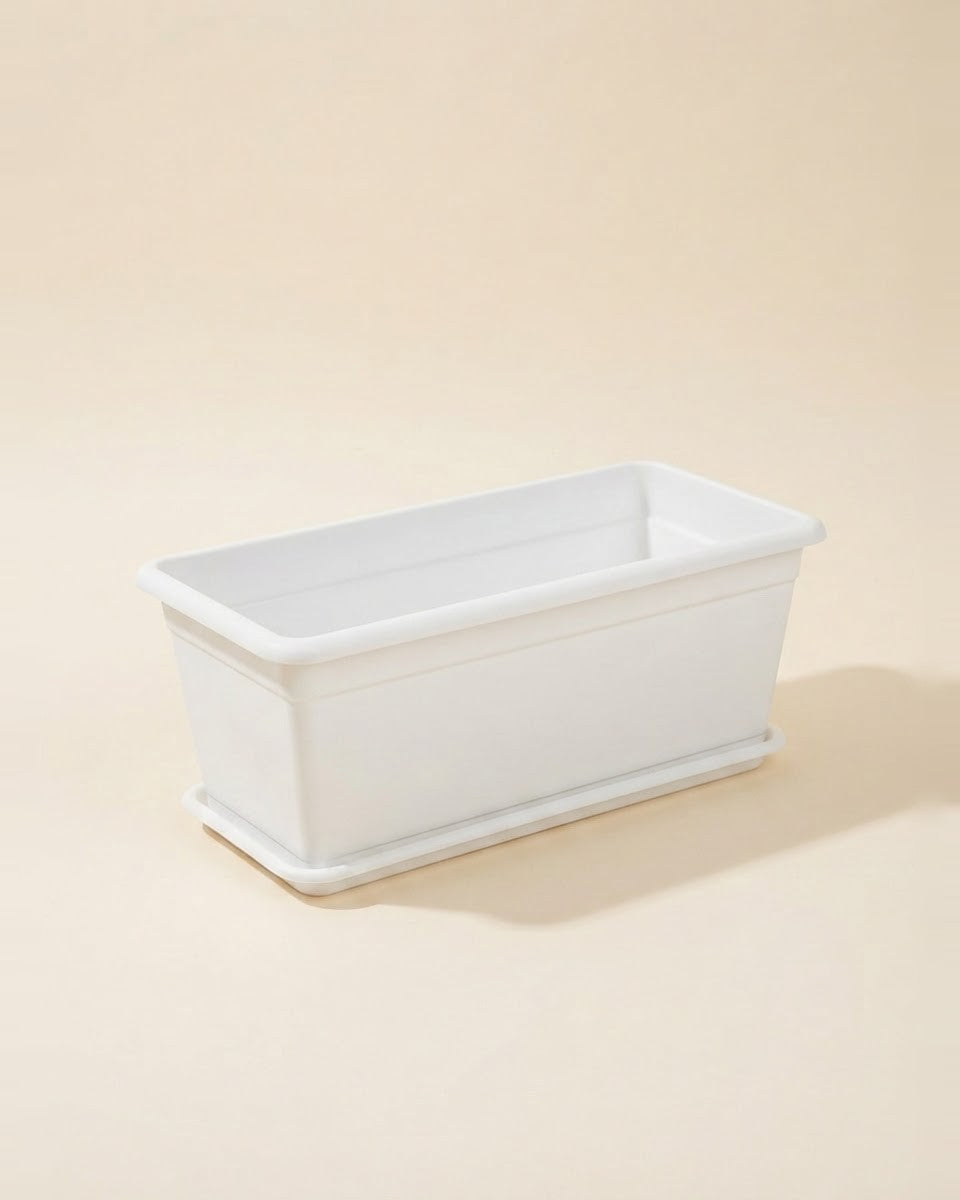 Rectangle Pot 70*30Cm White حوض نباتات