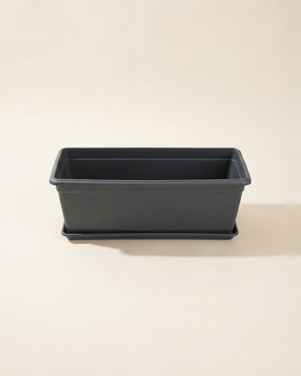 Rectangle Pot 90*40 Dark Gray حوض نباتات