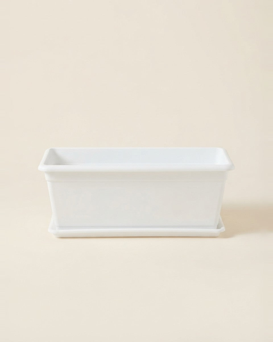 Rectangle Pot 90*40 White حوض نباتات