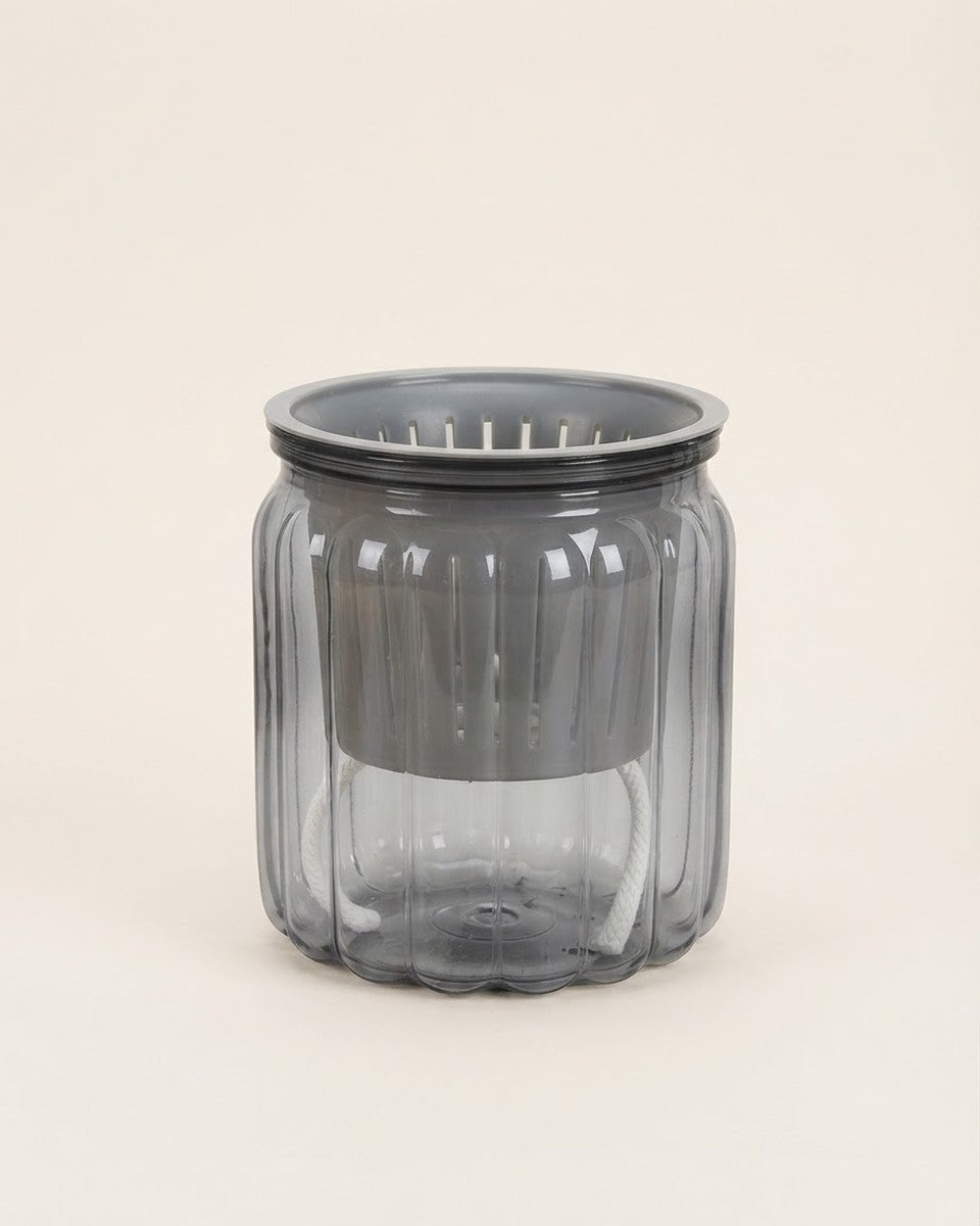 Ribbed mini self-watering pot 10 cm أصيص ري ذاتي