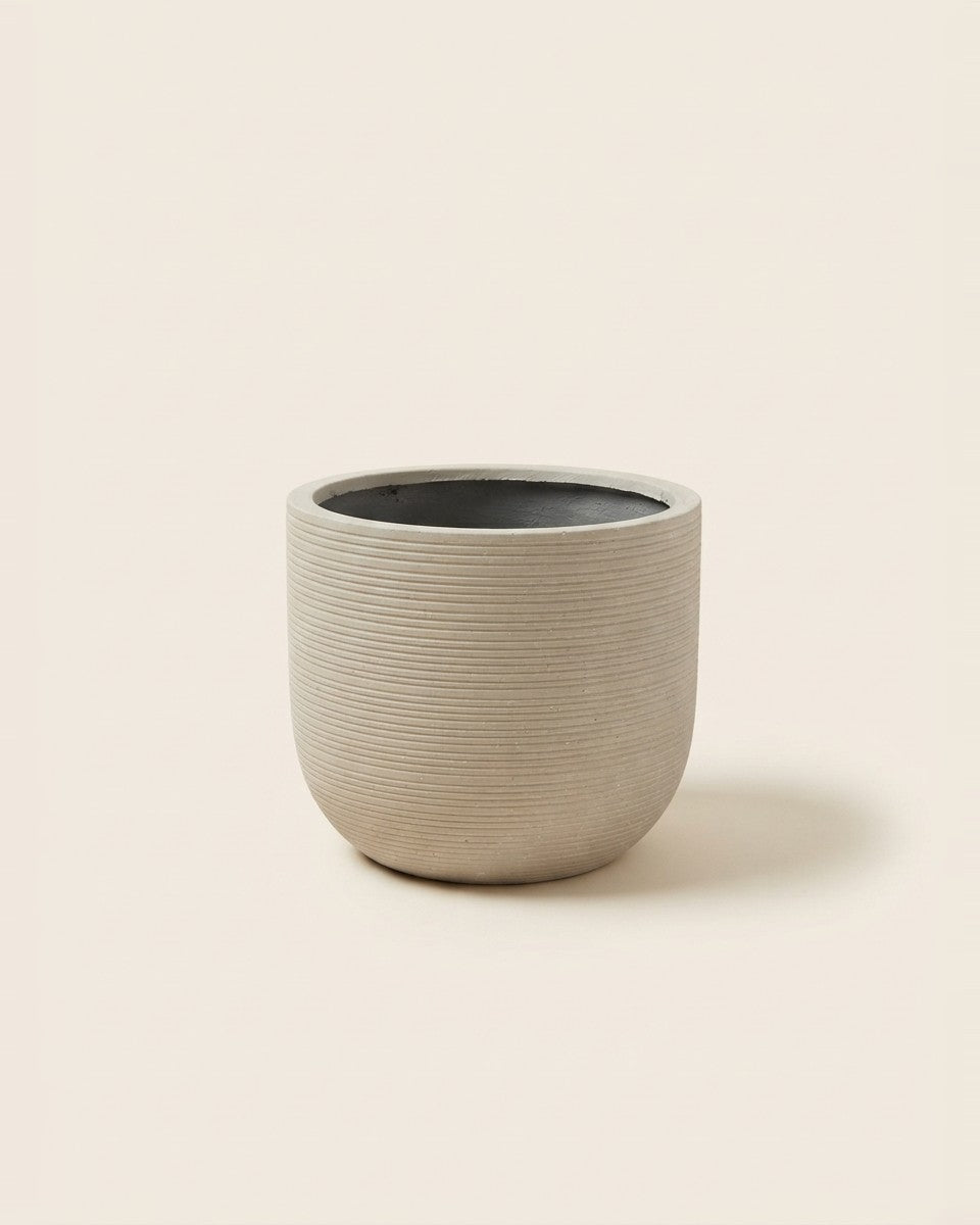 Ribbed Round Fiber Cement Pot – 31 CM حوض نباتات