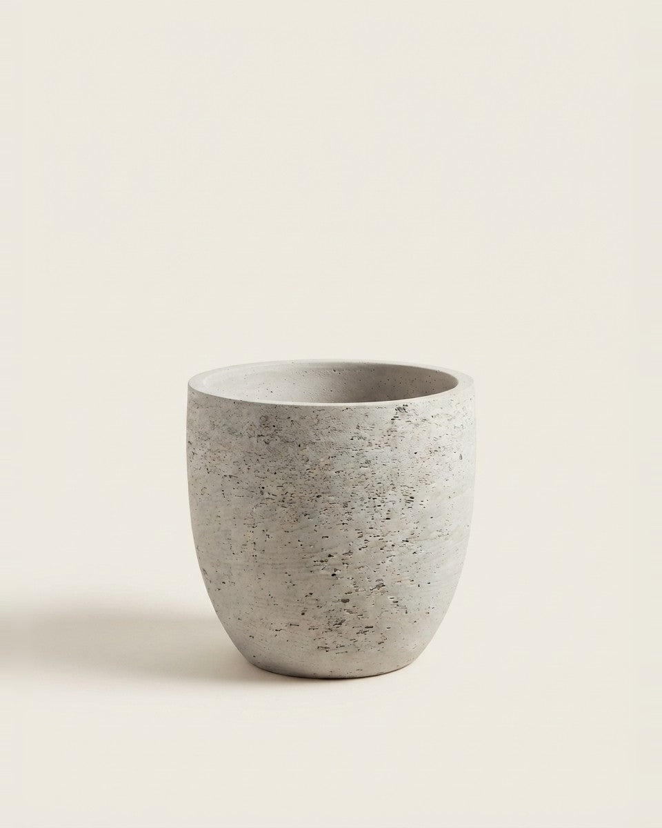 Round Rocement Grey Washed 27.0x27.0x33.0H