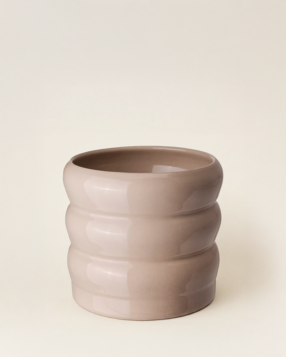 Dune Glaze Planter – Taupe (12 cm)