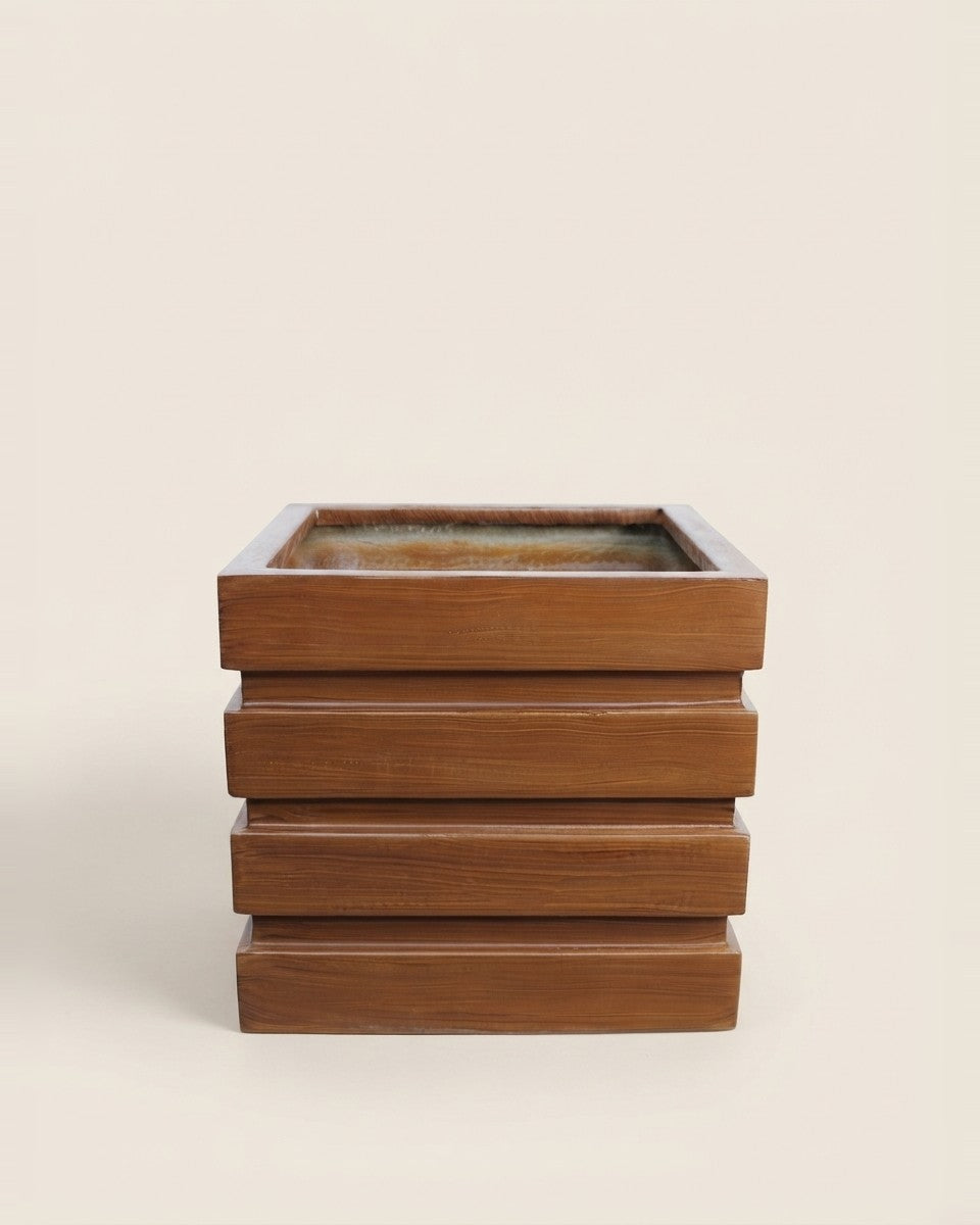 Vera-Wooden-Fiber Glass Planter -40*40*40 حوض نباتات