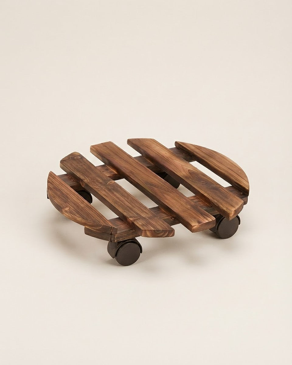 Wooden rolling pot caddy 30 cm